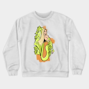 Blonde neon green mermaid Crewneck Sweatshirt